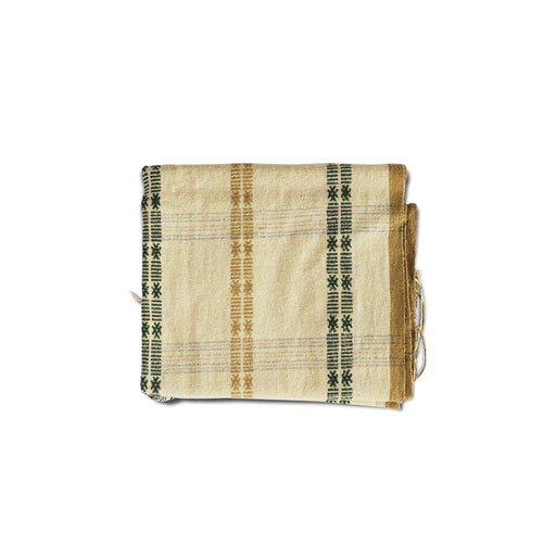 Traditional Cream Scarf (Green Pattern) (4593999183990)