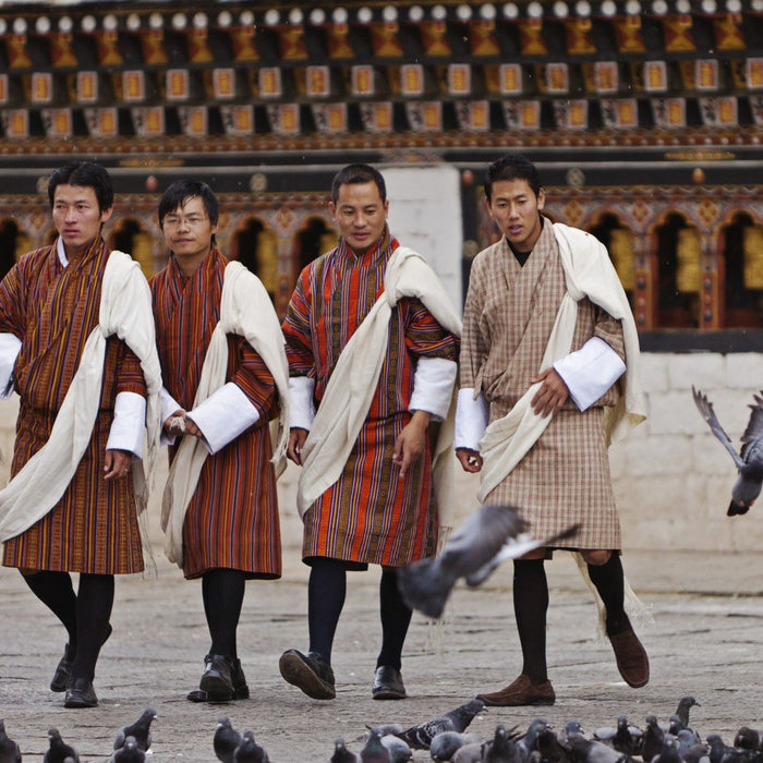 bhutan men in gho