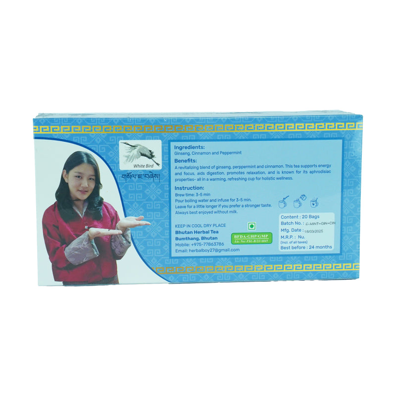 Himalayan GInseng Tea, Bhutan Herbal Tea, Bumthang, 20 tea bags 