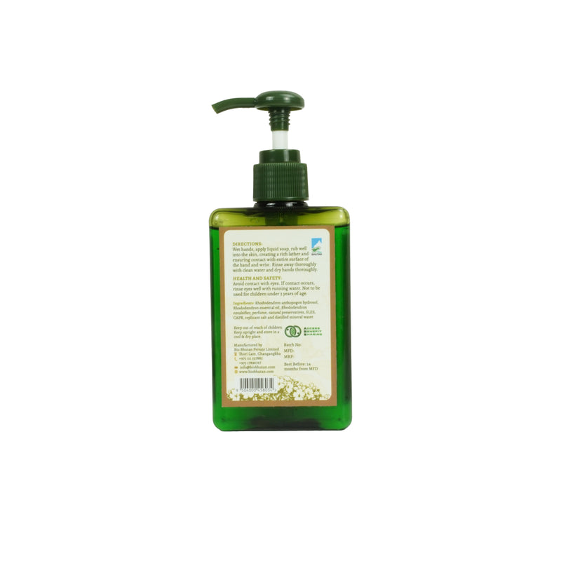 Rhododendron Hand Wash,Bio Bhutan  – Natural Cleansing (250ml).