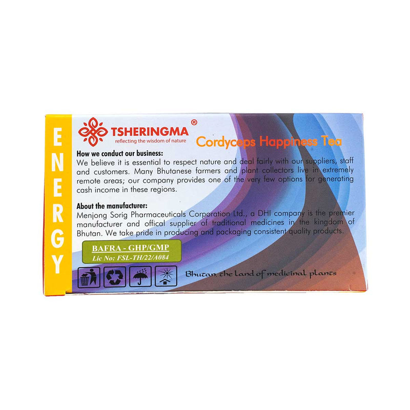 Tsheringma Cordyceps Happiness Tea, Menjong Sorig, 50g, 25 sachets