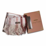 Raw silk Shawl (Maroon Pattern) (4594018680950)