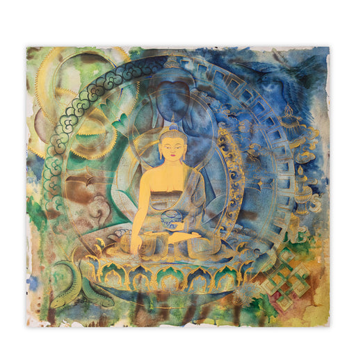 Buddha |Green+Blue  |Gold+Black| Bhutanese Thangka Art | Druksell