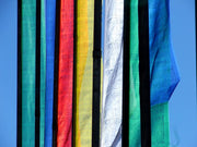 Bhutanese Vertical Prayer flags for hoisting, 7 & 10 ftx3 ft, Multicolour flags - Druksell.com