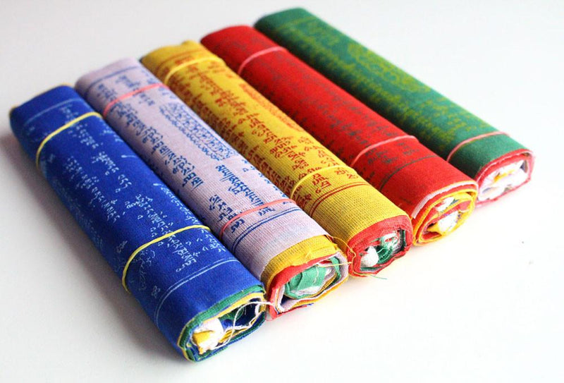 Windhorse multi colour Prayer flags (6x7 in) - Druksell.com