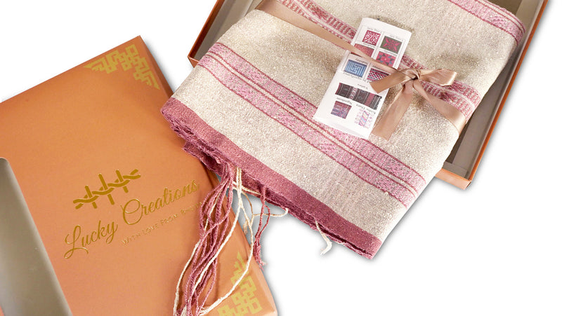 Raw silk shawl (Multi-color Pattern) (4593996038262)