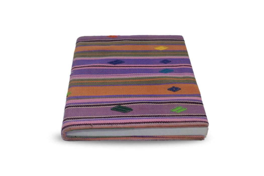 Handmade lined journal-notebook Bhutanese dyed cotton fabric cover - Druksell.com