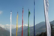 Bhutanese Vertical Prayer flags for hoisting, 7 & 10 ftx3 ft, Multicolour flags - Druksell.com