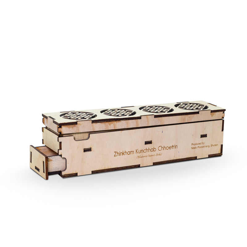 Zhingkham kunchhab chhoetrin bhutan | druksell incense sticks wooden gift case
