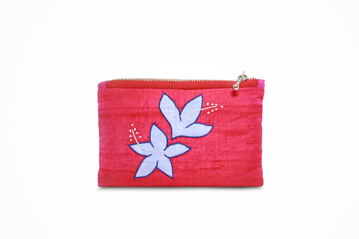 Organic dyed traditional design pink zipped purse - Druksell.com
