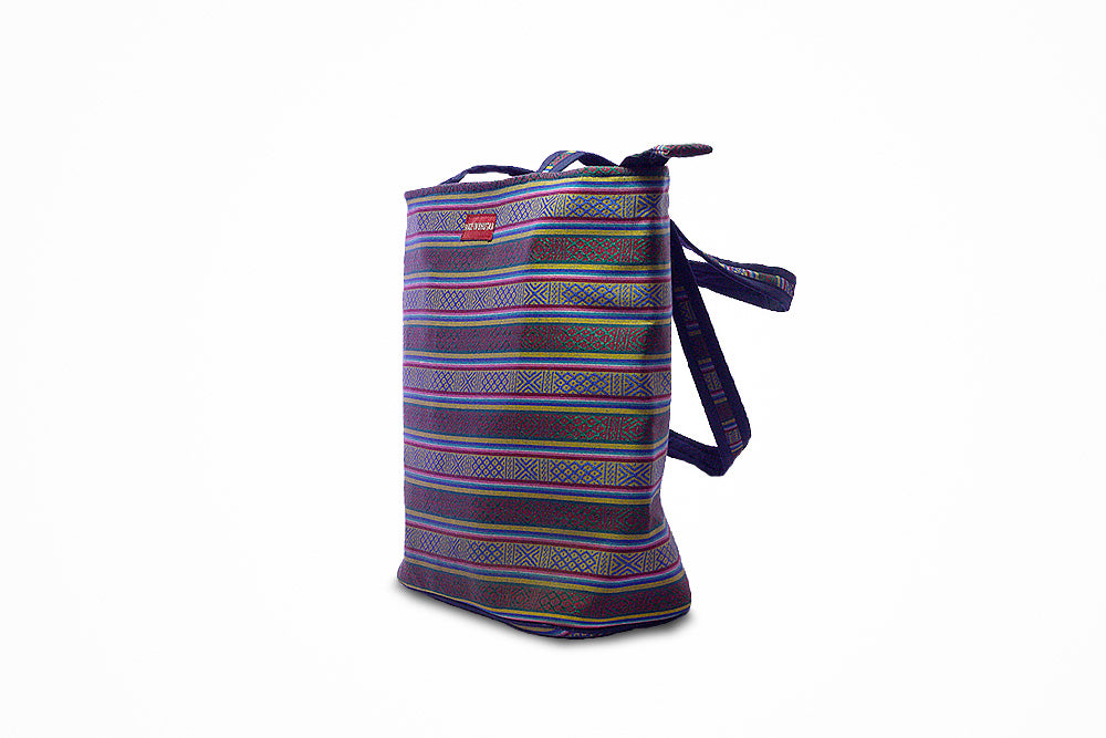 Sling bag with blue and gray stripes - Druksell.com