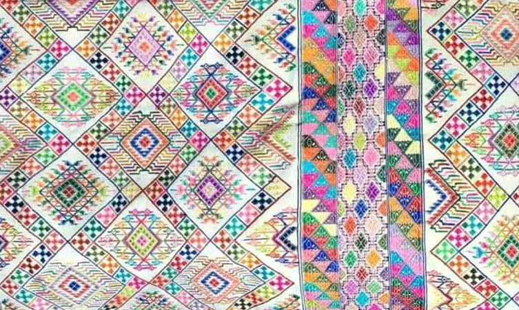 Kira Fabrics, Handwoven Multicolor kira, 62x94 inches, full Kira.